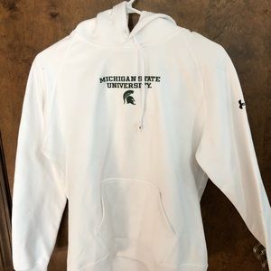 Michigan State University under armour sweatshirt - white